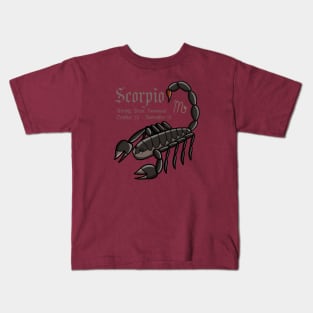 Scorpio Zodiac Sign Dates & Traits T-Shirt Kids T-Shirt